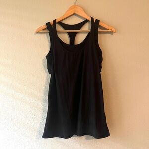 Lululemon Athletica Workout Tank with Built in Sports Bra Black Women's Size 8